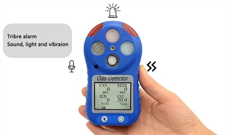 Portable H2S CO O2 Combustibles Gas Detector